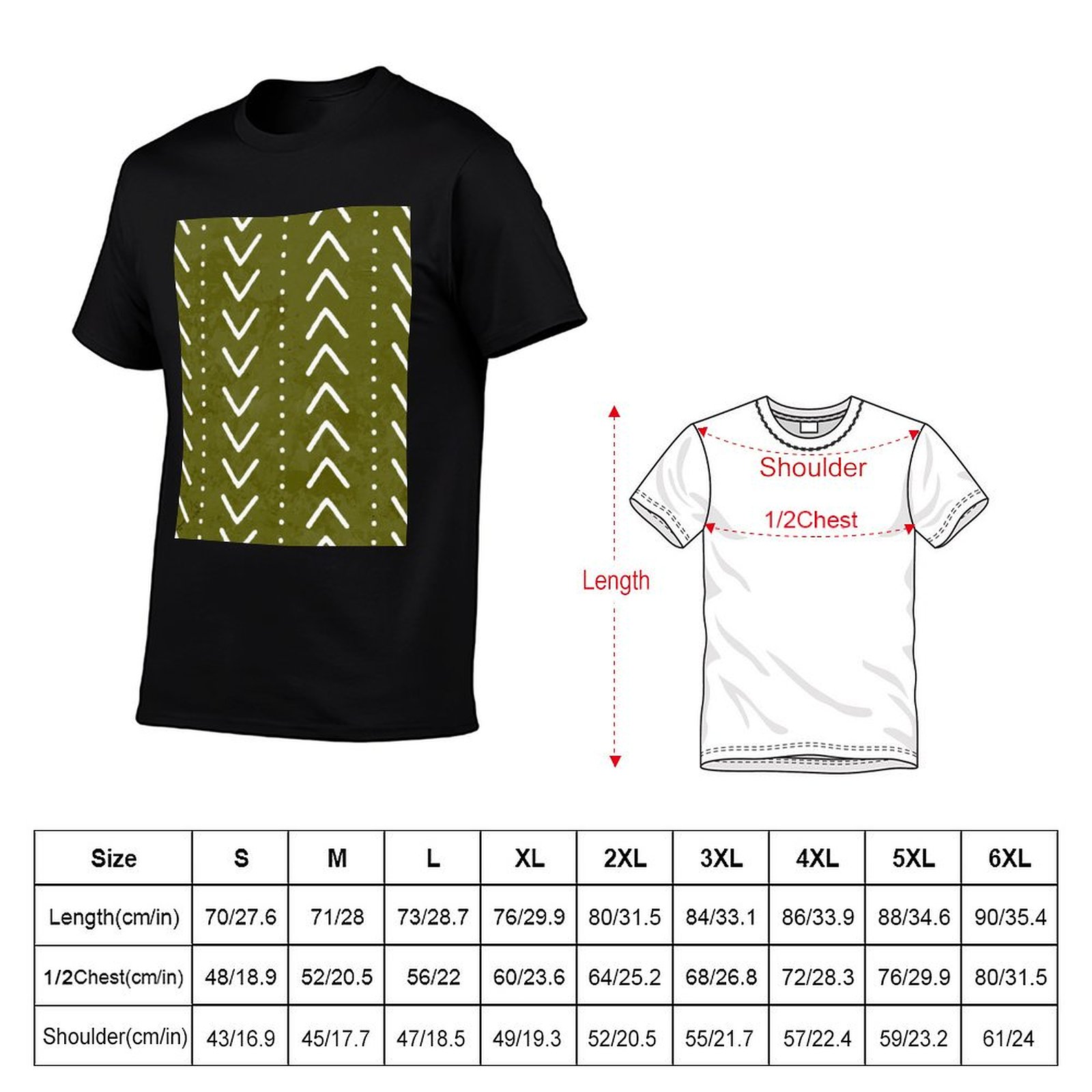 Оливково-зеленая футболка с уз – обзор и цена Mudcloth Print Top