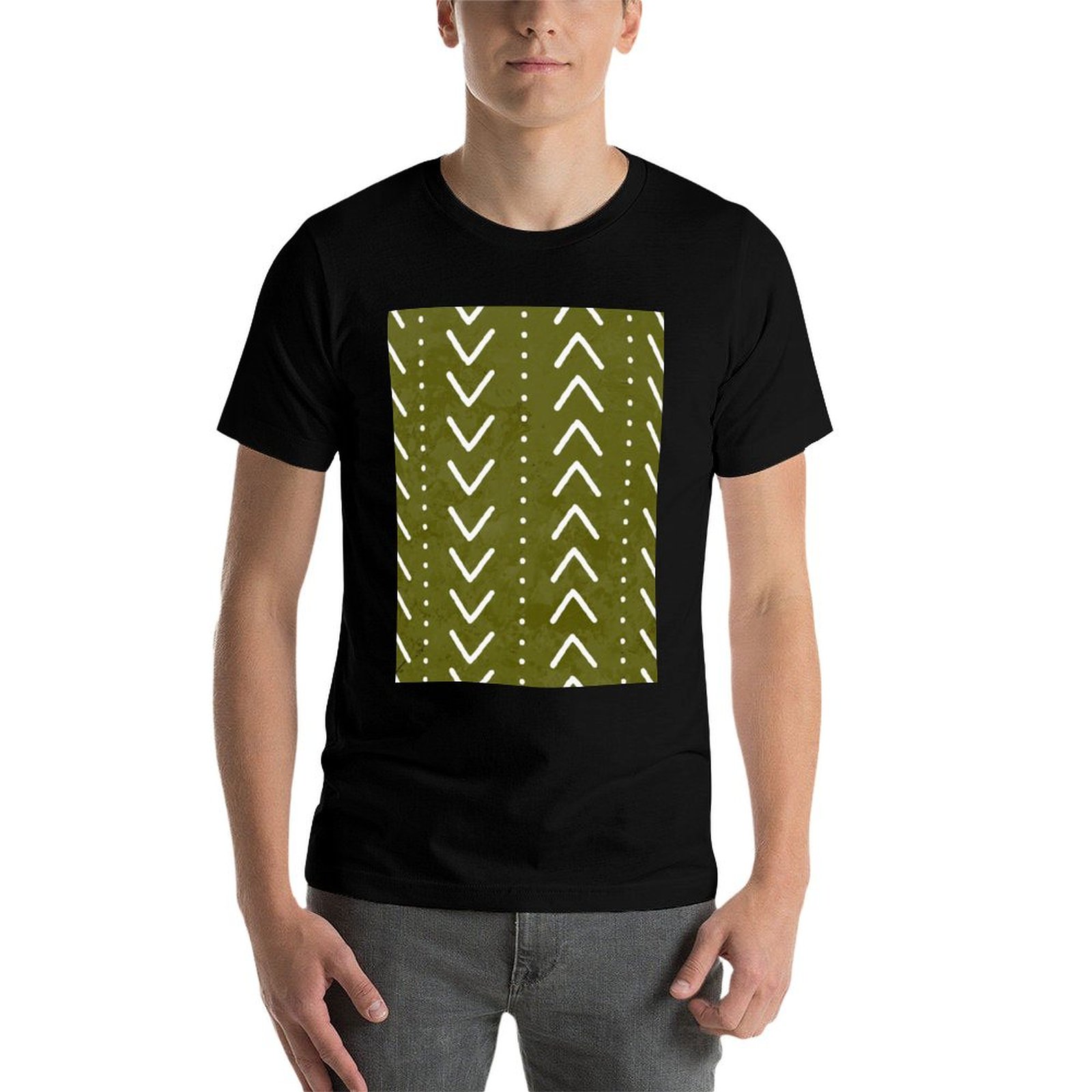 Оливково-зеленая футболка с уз – обзор и цена Mudcloth Print Top