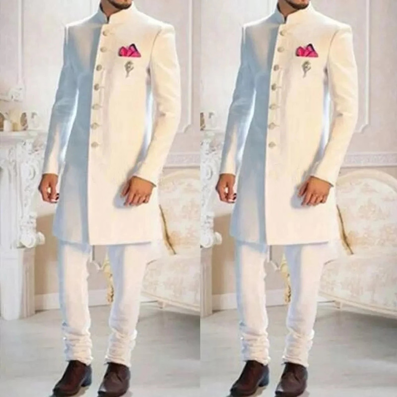 2 шт., Мужской однобортный смо – обзор и цена Fashion Ethnic Wear For Men